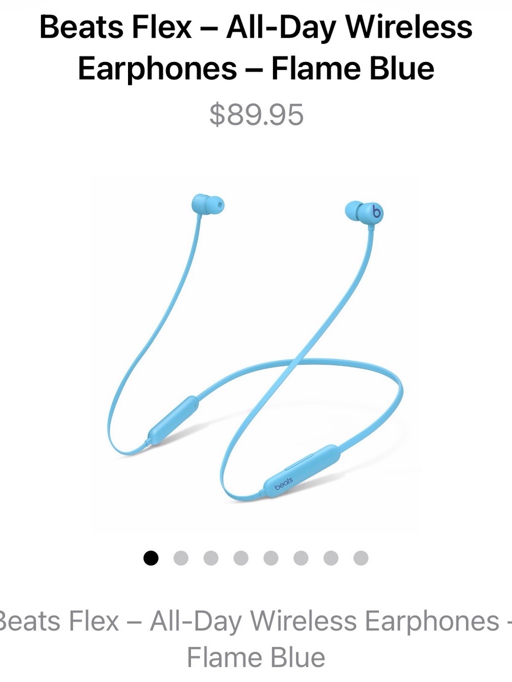 Beats by Dre Beats Flex Wireless Earphones - Flame Blue NWOB